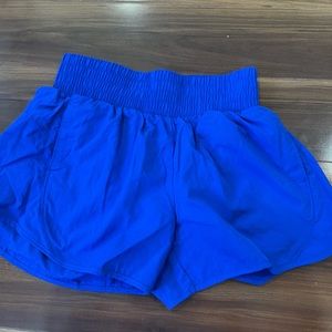 Bright blue shorts